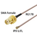 Cable RF IPX a SMA hembra. RG178 de 15cm