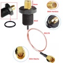 Cable RF SMA macho a SMA hembra. A prueba de agua. RG178 de 15cm