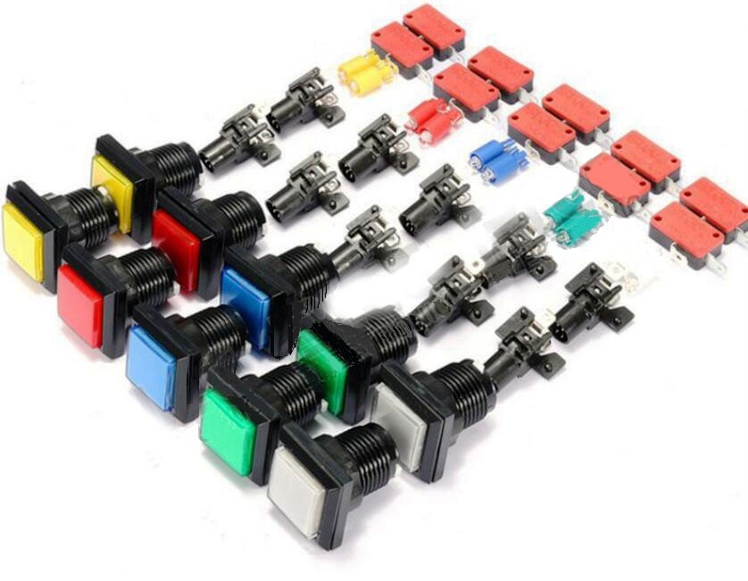 Suiche pulsador cuadrado iluminado Azul 33mm