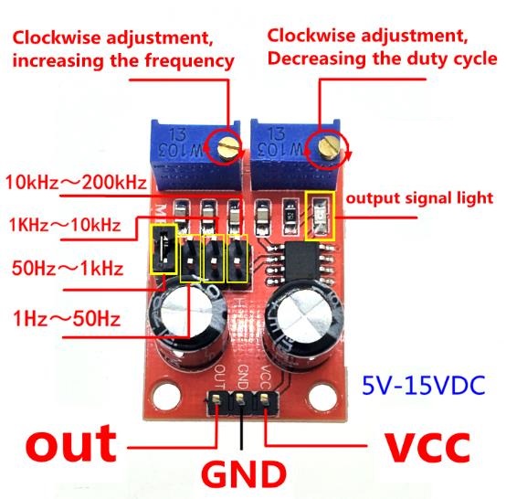 Módulo generador PWM, Duty ajustable