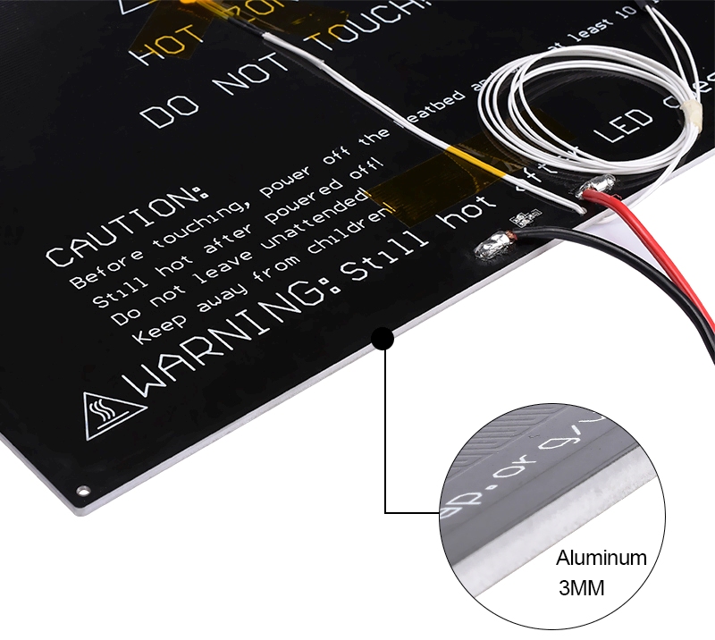 Cama caliente MK2A aluminio cuadrada imp 3D