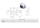 Bloque de deslizamiento lineal para eje de 8mm