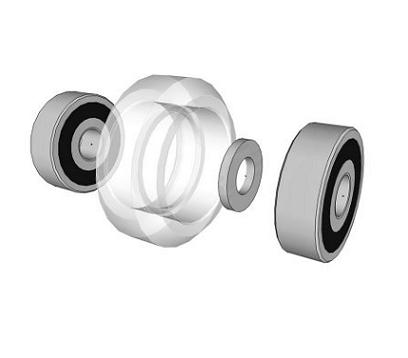 Rueda mini V-Slot sin rodamiento interno–Transparente