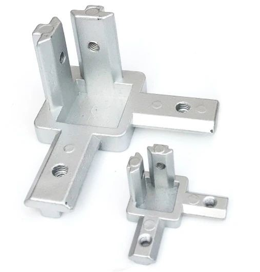 Conector para esquina para perfil 2020. Gris