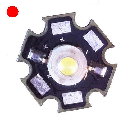 LED de potencia 1W rojo con base