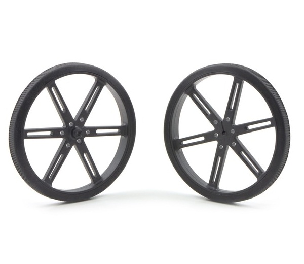 Rueda Pololu 90x10mm Negra por Par