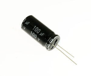 Capacitor electrolítico aluminio 100uF, 100V