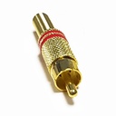Plug RCA dorado metálico rojo