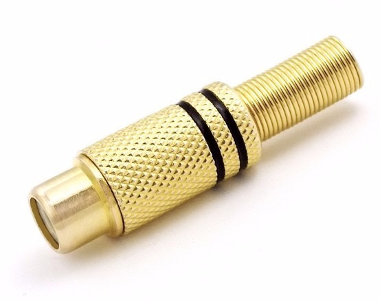 Jack RCA metálico dorado negro
