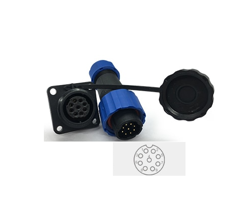 Conector impermeable de 9 pines para chasis