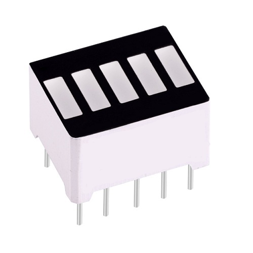 Barra gráfica LED 5 segmentos. Roja
