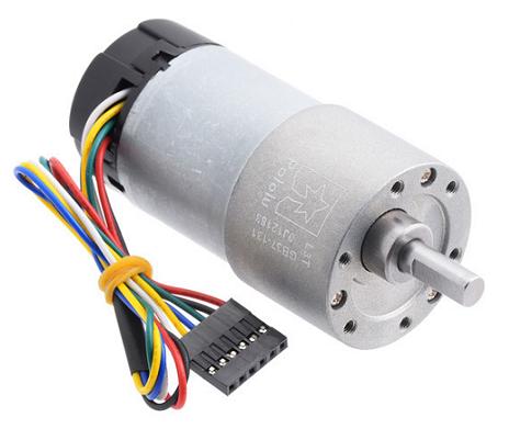 [POL-4756] Motorreductor 6-12VDC 76RPM 45Kg/cm con encoder (Engranaje helicoidal)