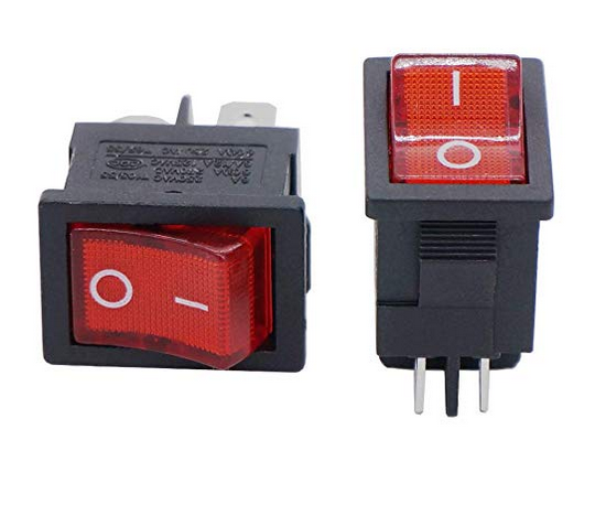 Suiche balancín rectangular 4 pines 2 posiciones - 10A