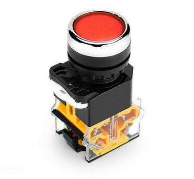 Suiche pulsador rojo industrial self-lock