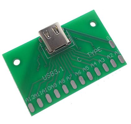 Tarjeta conector USB 3.1 tipo C hembra