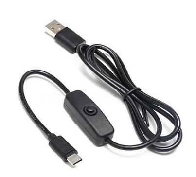[USB-TIPO-C-SW3A-100CM] Cable USB tipo C negro 3A para carga rapida con suiche