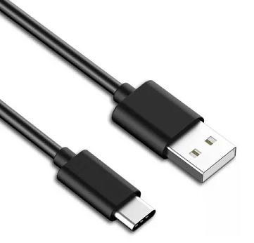 Cable USB tipo C negro 3A para carga rapida