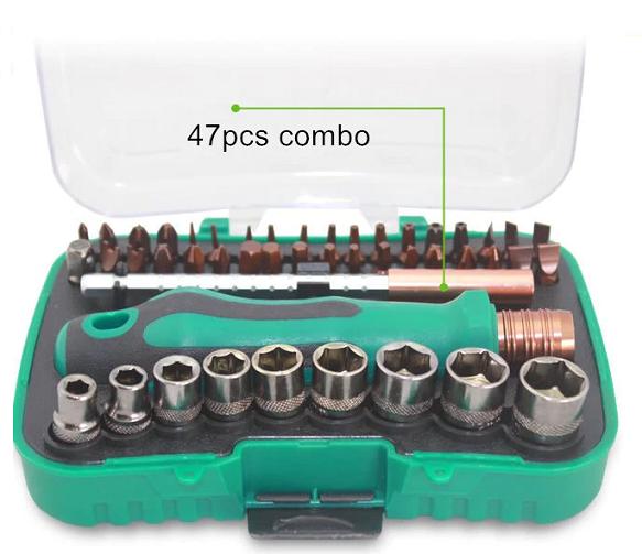 [6093B] Kit de destornilladores y copas 47 piezas