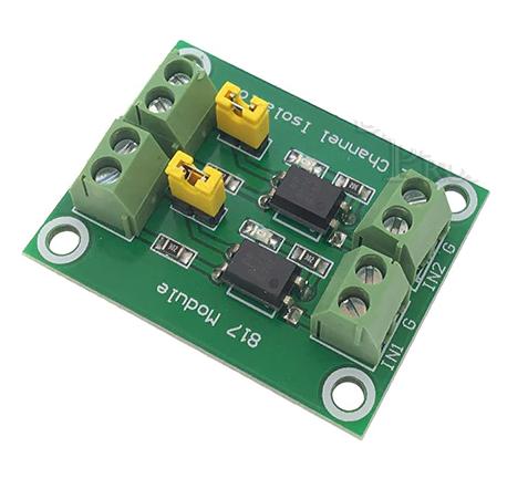 Tarjeta optocoplada de dos canales para PLC 3.3-5V in - 3.6-30V out