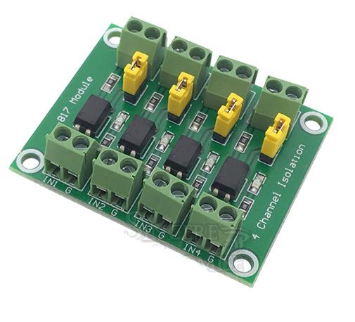 Tarjeta optocoplada de cuatro canales para PLC 3.3-5V in - 3.6-30V out