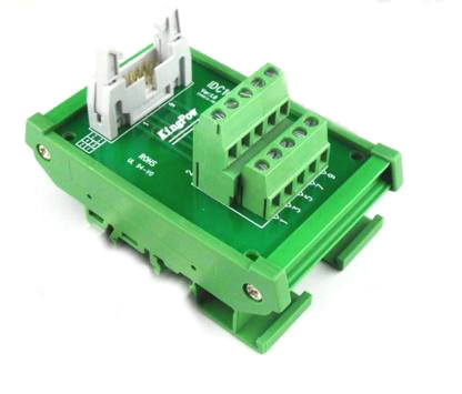Tarjeta con borneras salida para PLC o Raspberry. Para riel DIN 10 pines.