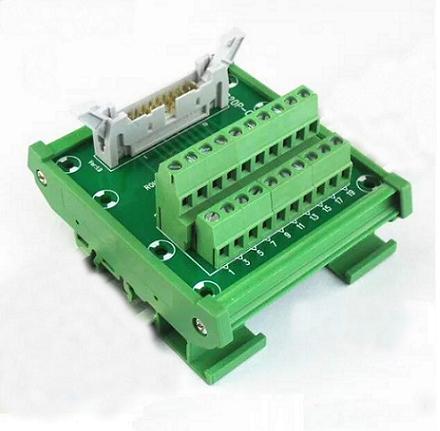 Tarjeta con borneras salida para PLC o Raspberry. Para riel DIN 20 pines.