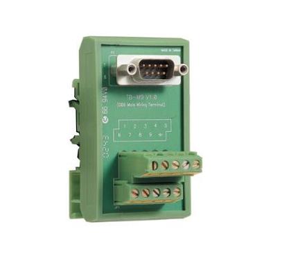 Tarjeta con borneras salida para PLC o Raspberry. Para riel DIN DB9M-TB