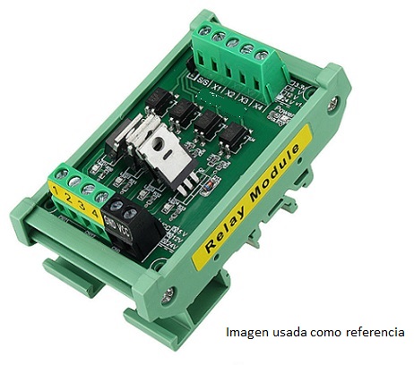 Driver de salida para PLC y Raspbery Pi con Mosfet IRFZ44 optoacoplado de 4 canales