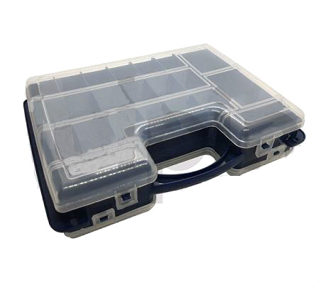 Caja plástica repuestera de doble tapa 