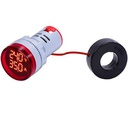 Voltímetro y Amperímetro de 20 a 380VAC 100A para 22mm con transformador-Rojo