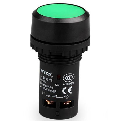 Botón pulsador momentáneo verde