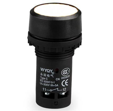 Botón pulsador momentáneo blanco