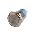 Suiche metálico pulsador momentáneo de 16mm para exterior con iluminación blanca 12-24V