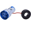 Voltímetro y Amperímetro de 20 a 380VAC 100A para 22mm con transformador-Azul
