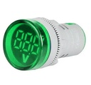 Voltímetro verde de 5 a 60 VDC para 22mm