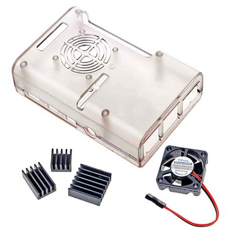 Caja para Raspberry Pi 4 con ventilador y disipador– Transparente