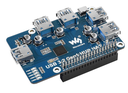 USB 3.2 Gen1 HUB HAT para Raspberry Pi