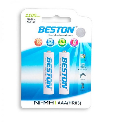 Pila recargable AAA 1100mA blister x 2 BESTON