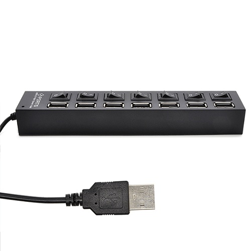 Hub USB 2.0, 7 puertos con suiche