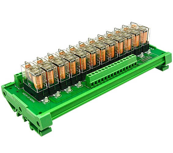 [TKG2R-1E-Q1224-12V] Tarjeta de salida para PLC con relé Omron de 12V 12 canales Activación en Bajo o Alto