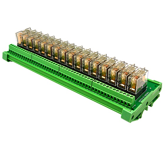 Tarjeta de salida para PLC con relé Omron de 12V 16 canales Activación en Bajo