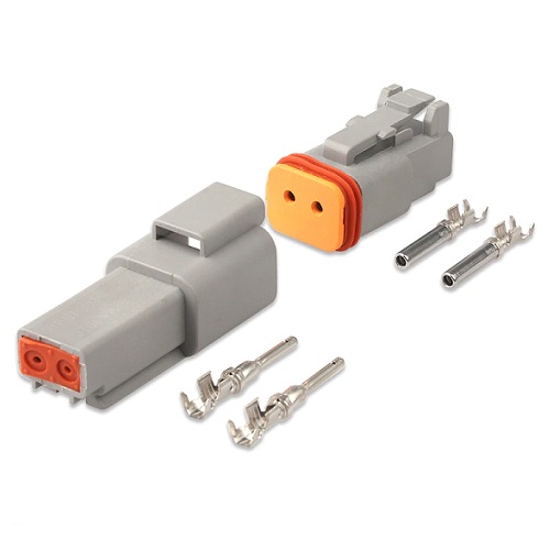 Conector impermeable vehicular tipo DT DEUTSCH macho y hembra 2 pines