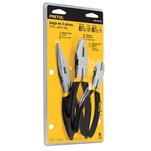 Juego de alicates 3 piezas 6" PRETUL