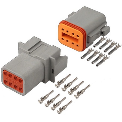 Conector impermeable vehicular tipo DT DEUTSCH macho y hembra 8 pines