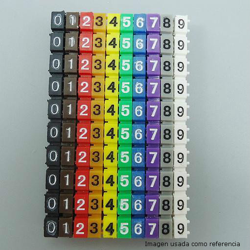 Kit de marcadores para cable de números 10 unidades por número 0-9 tamaño M2