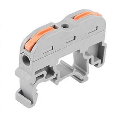 [PCT-211-G] Conector terminal con palanca para riel DIN-Gris