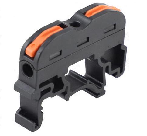 [PCT-211-B] Conector terminal con palanca para riel DIN-Negro