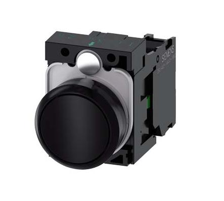 [3SU1100-0AB10-1BA0] Pulsador momentáneo redondo 22mm negro-NA Siemens
