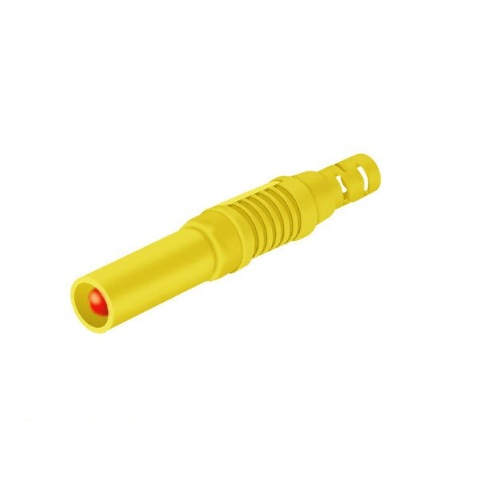 [PLUG-BAN4AM] Plug banana de seguridad de 4mm Recto Amarillo