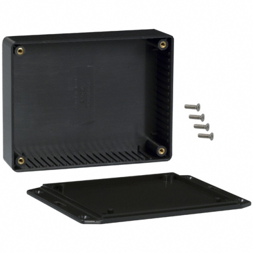 Caja plástica negra 12.05x9.36x3.39cm